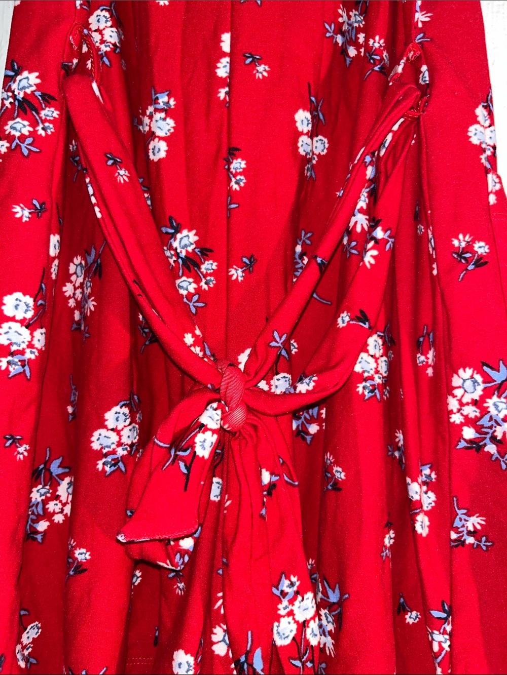 Red Floral Button-Front Romper - Picture 5 of 5